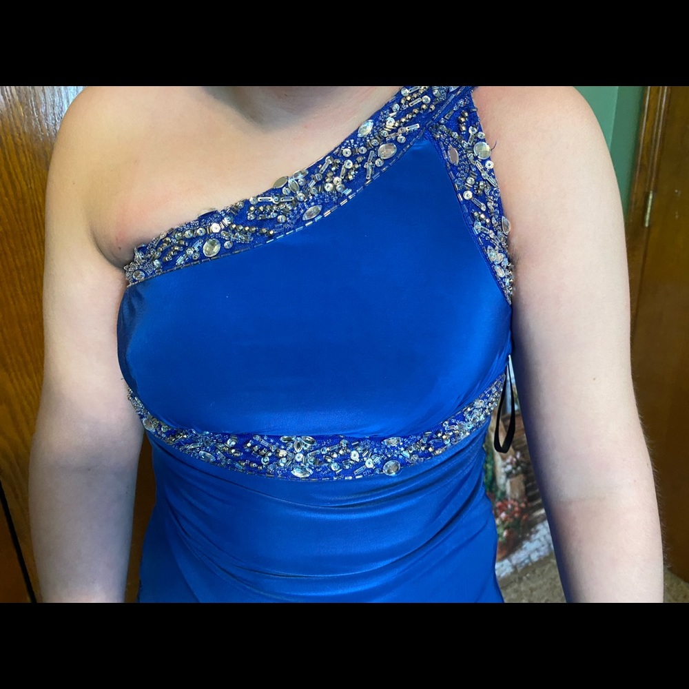 Royal Blue beaded prom dress size 1